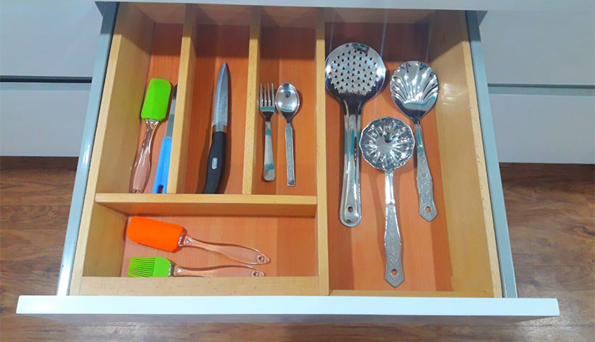 Drawer Organizer Wooden Cutlery