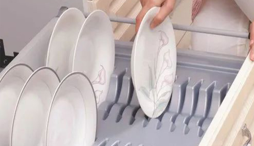 Drawer Organizer PVC Plate Holder 2 Layer