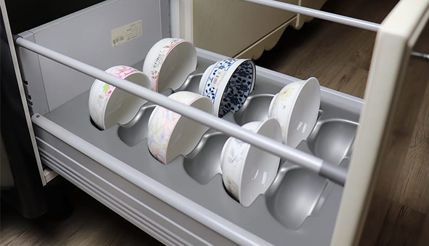 Drawer Organizer PVC Bowl Holder Double Line
