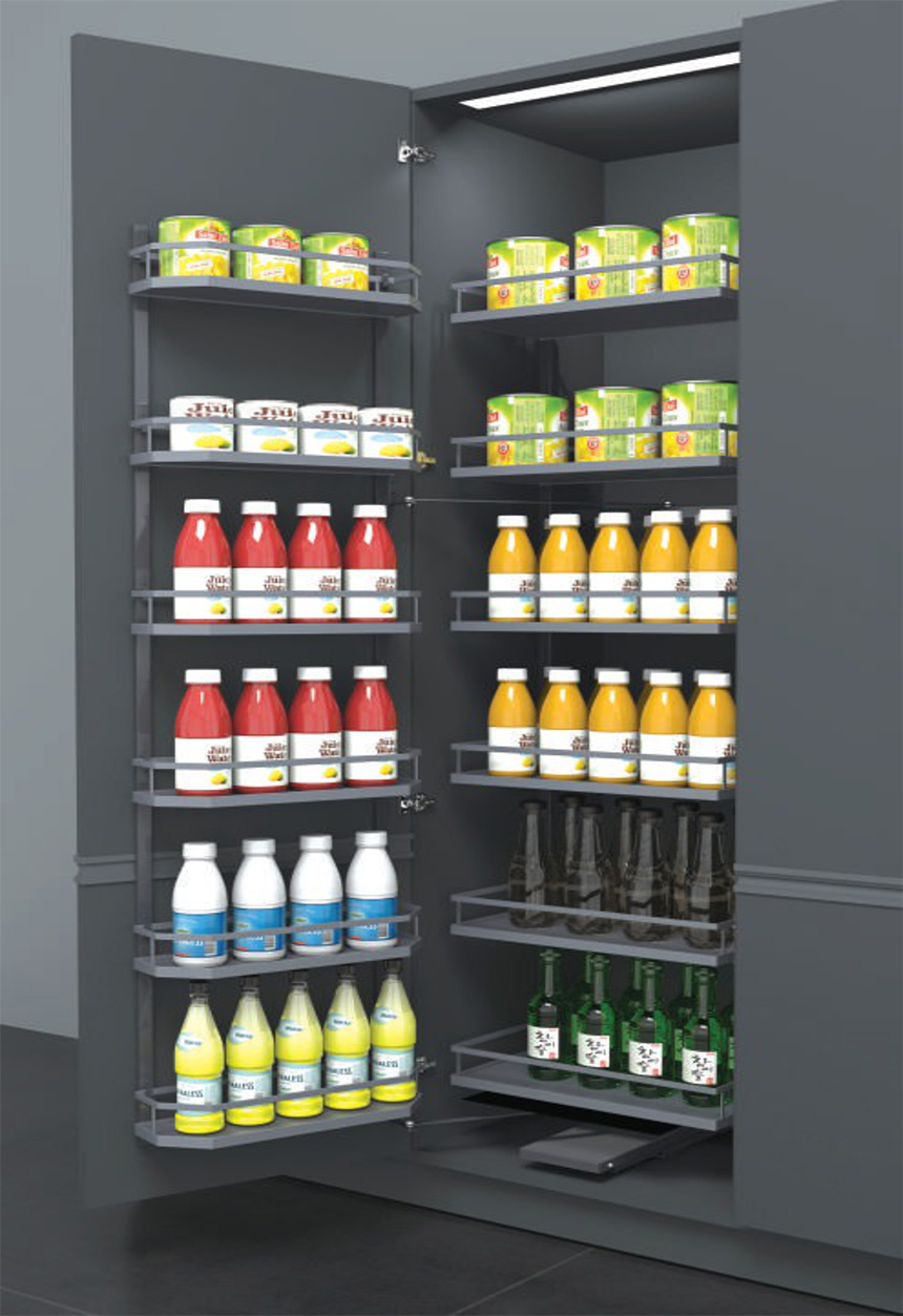 Pantry Unit Flat Line Dark Gray