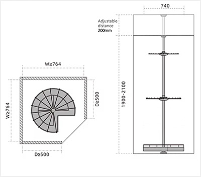 Three Layer Rotating Basket