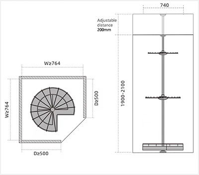 Three Layer Rotating Basket