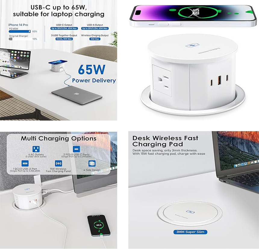 Vertical Pop Up Box With Wireless Charger Top