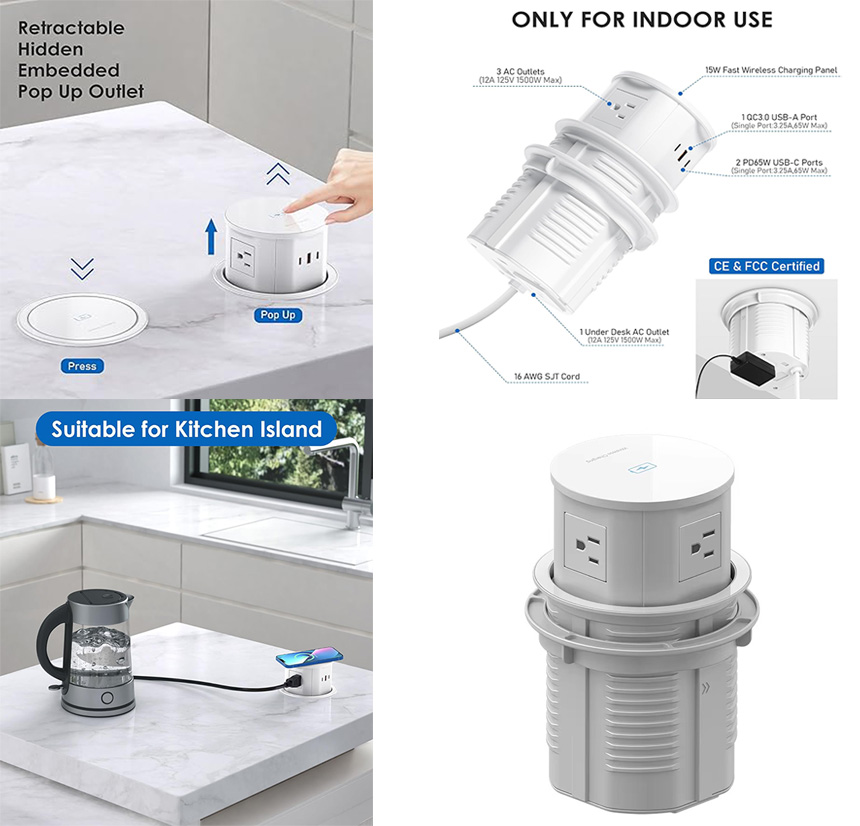Vertical Pop Up Box With USB Charge Top